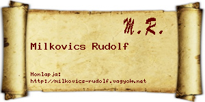 Milkovics Rudolf névjegykártya