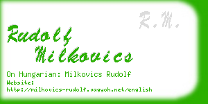 rudolf milkovics business card